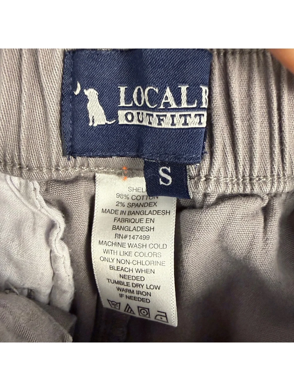 Local Boy Flat Front Elastic Waist Belted Shorts Gray Boy’s Size Small 5” 783